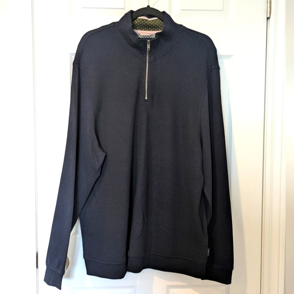 Ted Baker London Men's Navy Quarter-Zip Sweater